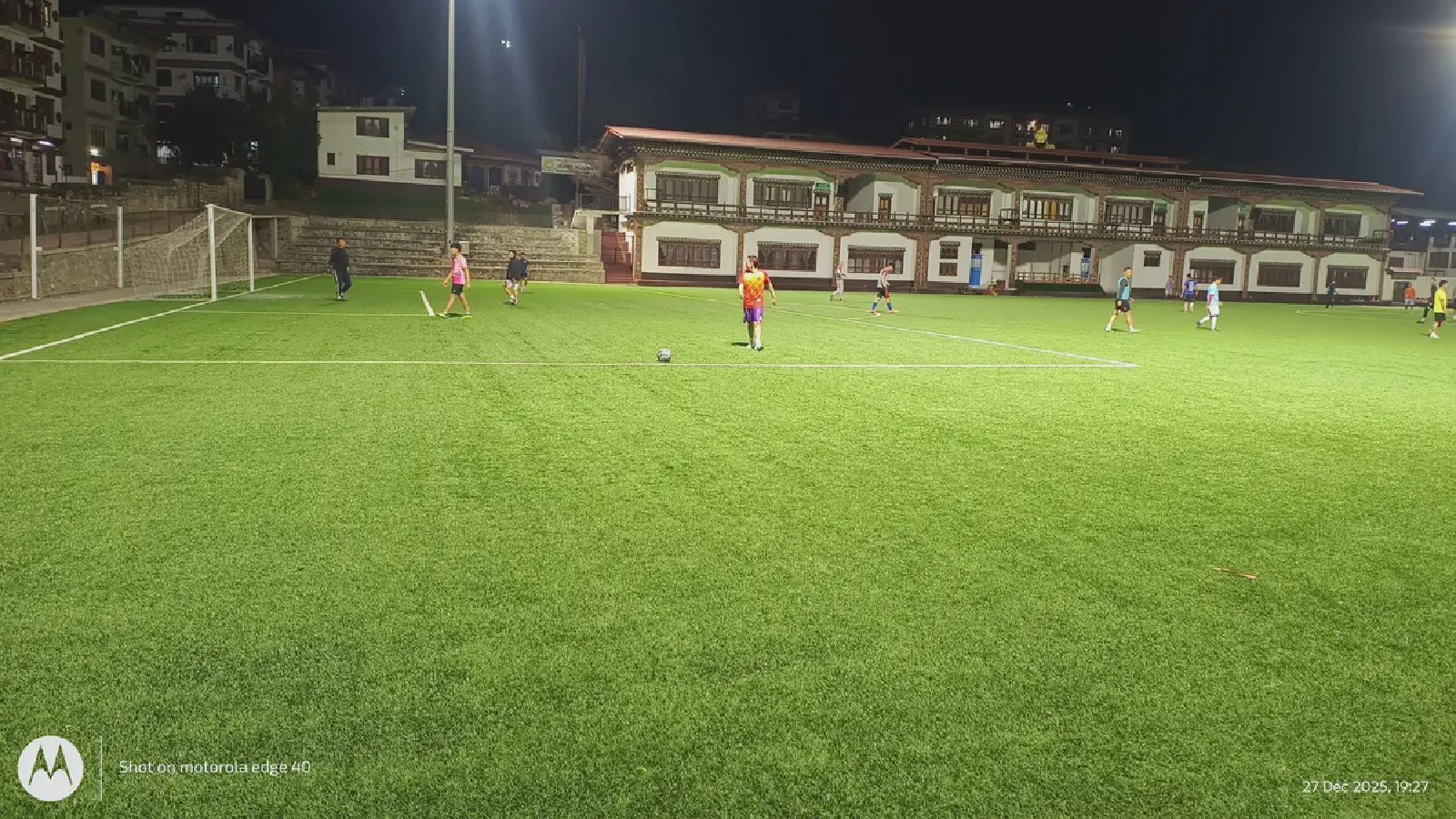 A local football match in progress