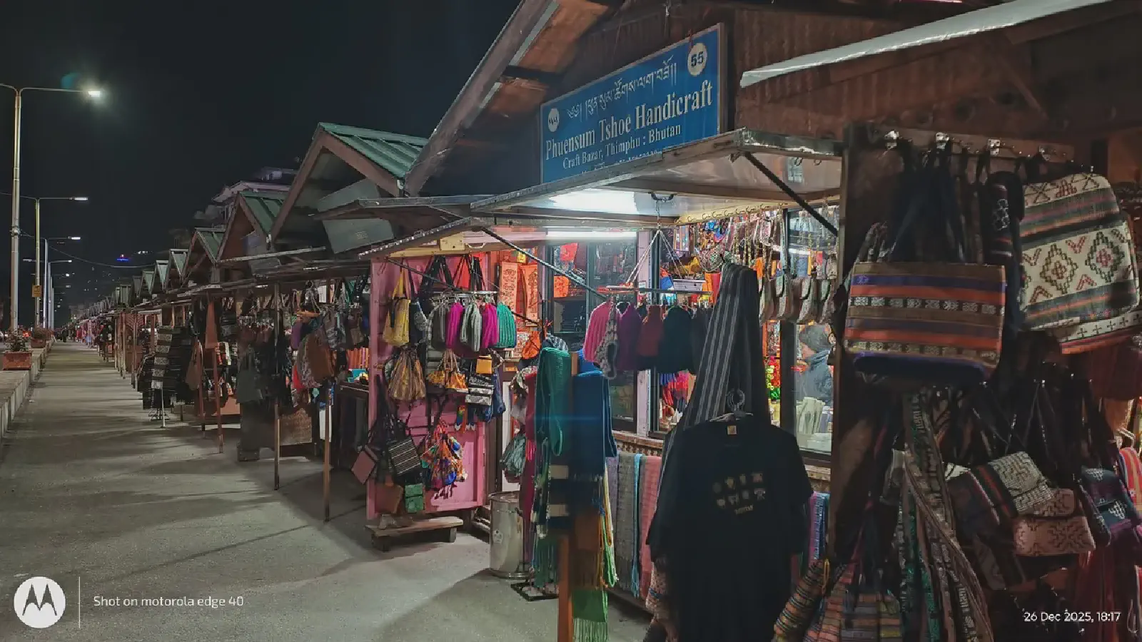 Rows of souvenirs at the market