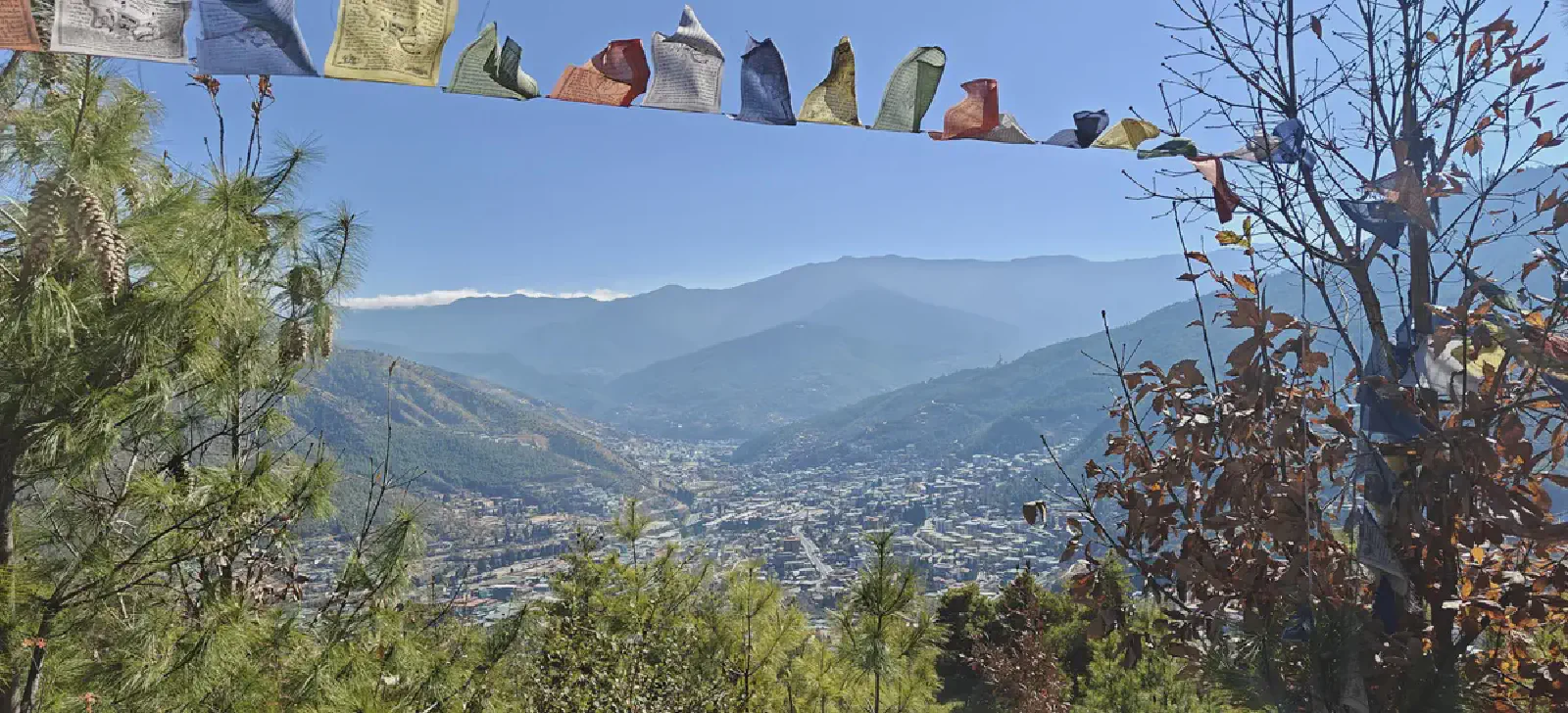 The Thimphu valley spread out below